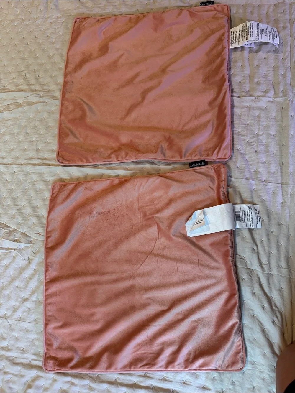 Dusty peach Velvet  pillow covers with a side zipper